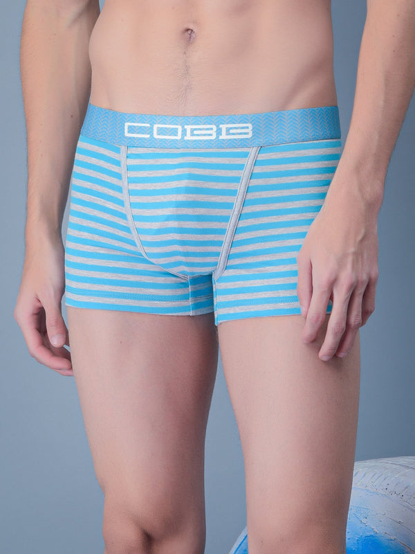 Cobb Turquoise Men Striped Trunk