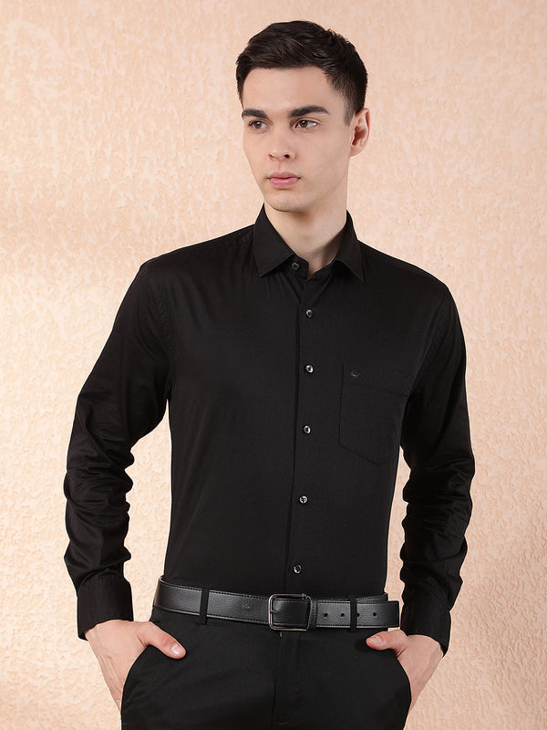 COBB SOLID BLACK FORMAL SHIRT