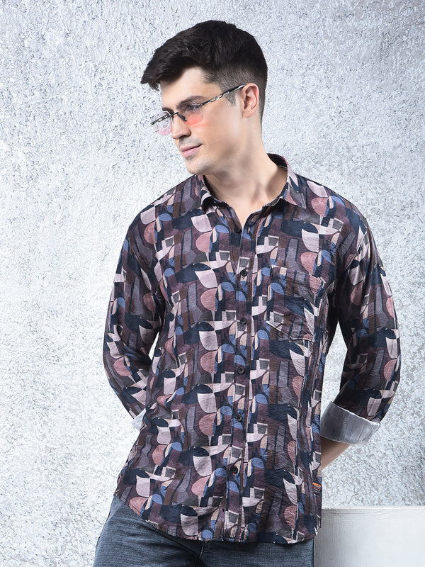 COBB WINE PRINTED CASUAL SHIRT