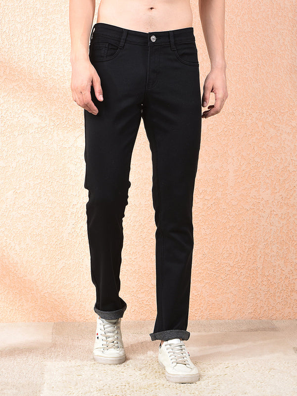 DONLAY BLACK STRAIGHT-FIT JEANS