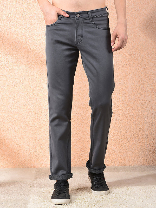 DONLAY DARK GREY STRAIGHT-FIT JEANS