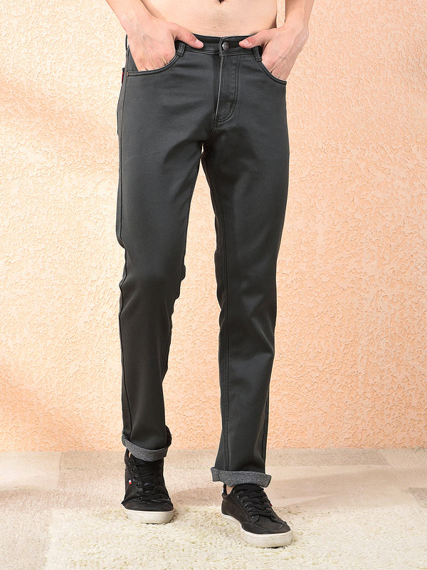 DONLAY DARK OLIVE STRAIGHT-FIT JEANS