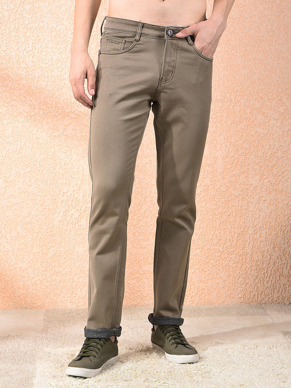 DONLAY KHAKI STRAIGHT-FIT JEANS