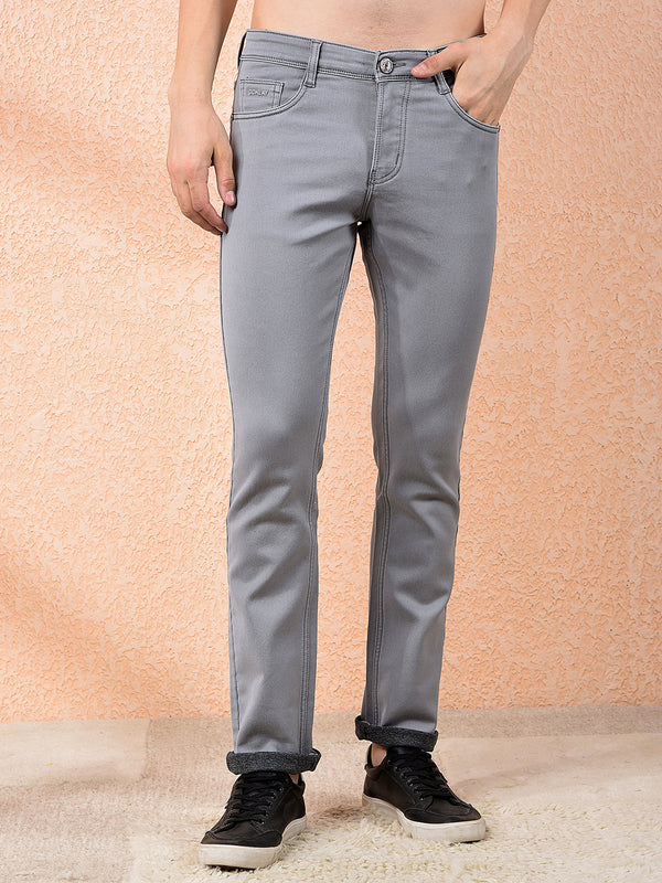DONLAY LIGHT GREY STRAIGHT-FIT JEANS