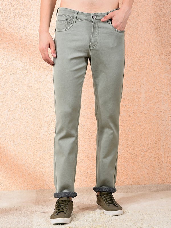 DONLAY PISTA GREEN STRAIGHT-FIT JEANS