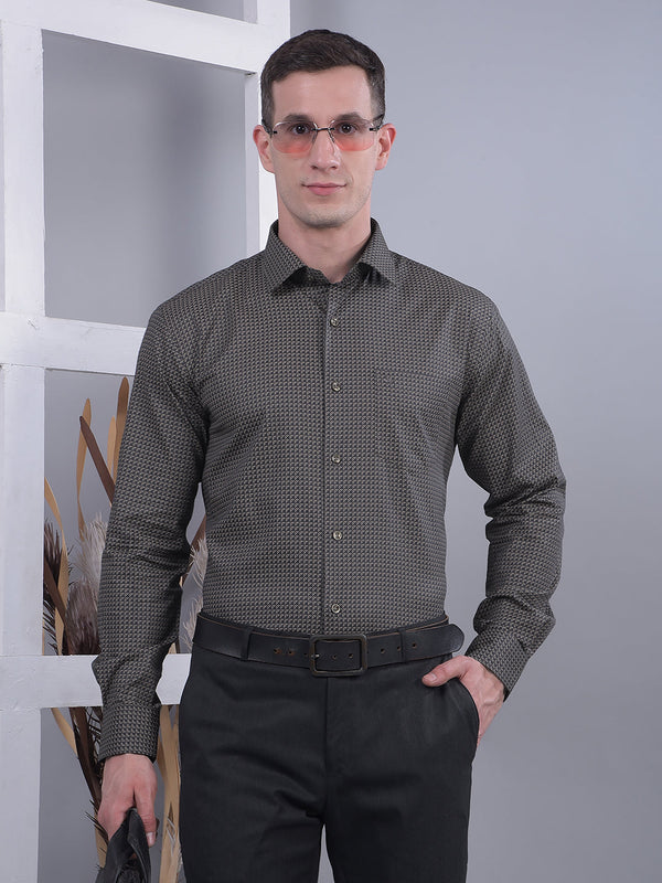 COBB COFFEE SELF-DESIGN SMART-FIT FORMAL SHIRT