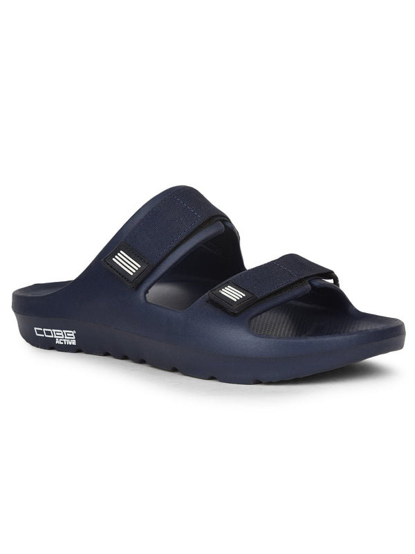 COBB MEN'S BLUE SLIDERS