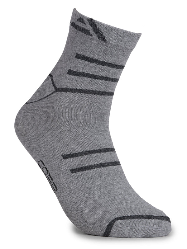 COBB GREY STRIPED HALF-ANKLE SOCKS
