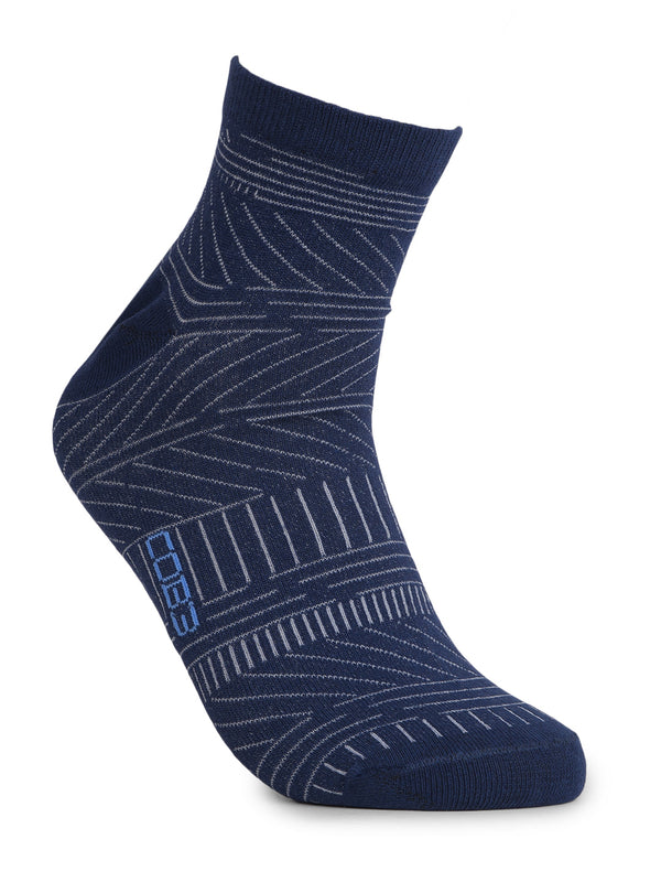 COBB BLUE STRIPED HALF-ANKLE SOCKS