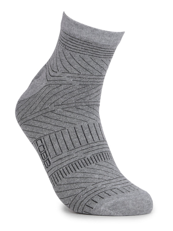 COBB GREY STRIPED HALF-ANKLE SOCKS