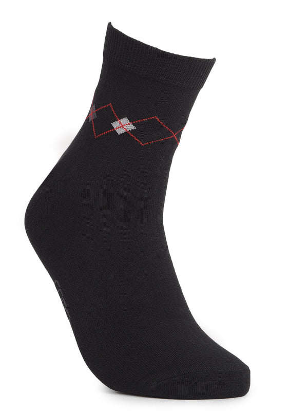 COBB BLACK PRINTED HALF-ANKLE SOCKS