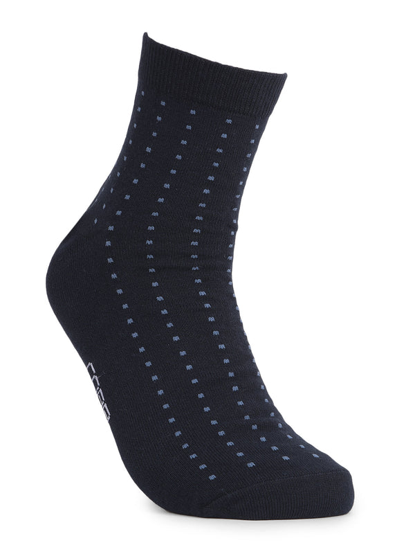 COBB NAVY BLUE SELF-DESIGN HALF-ANKLE SOCKS