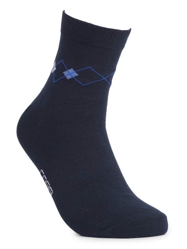 COBB NAVY BLUE PRINTED HALF-ANKLE SOCKS