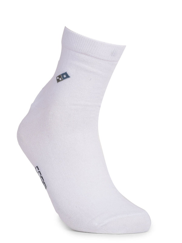 COBB WHITE PRINTED HALF-ANKLE SOCKS
