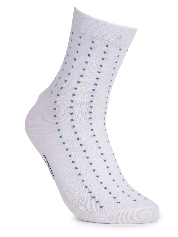 COBB WHITE SELF-DESIGN HALF-ANKLE SOCKS