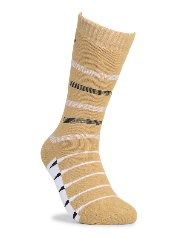 COBB LIGHT KHAKI STRIPED FULL-LENGTH SOCKS