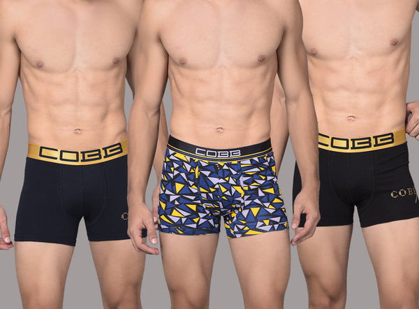 Cobb Mens Cotton Assorted Premium Trunk (Pack of 3)