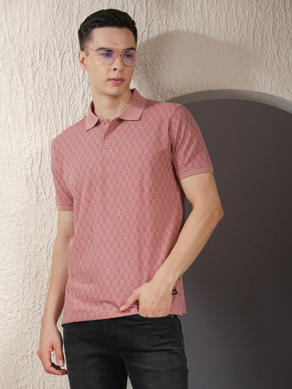 COBB ONION SELF-DESIGN POLO NECK T-SHIRT