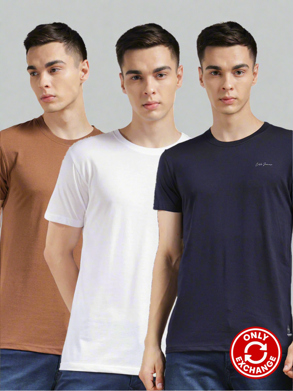 COBB PACK OF 3 ASSORTED ROUND NECK T-SHIRT